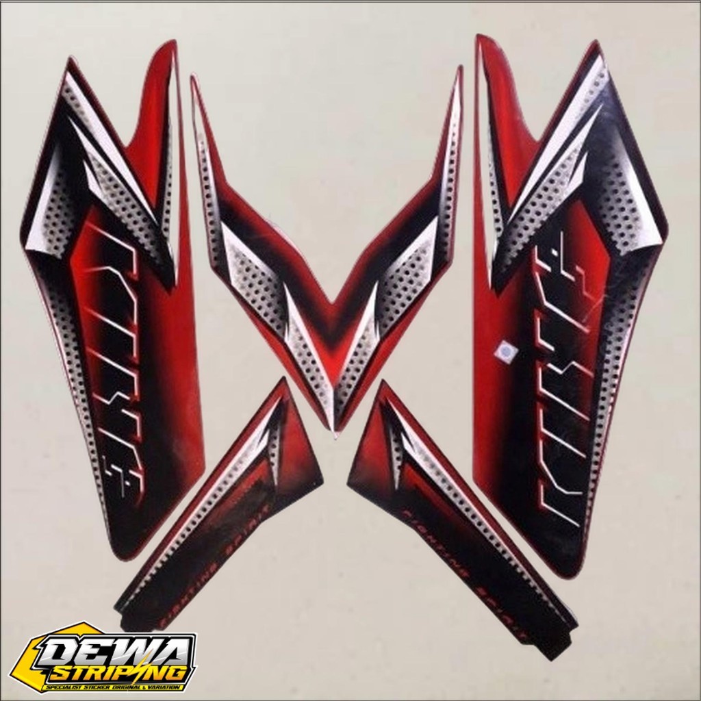 Striping motor / Les tangki RX KING NEW 2008 Merah + Emblem Komplit