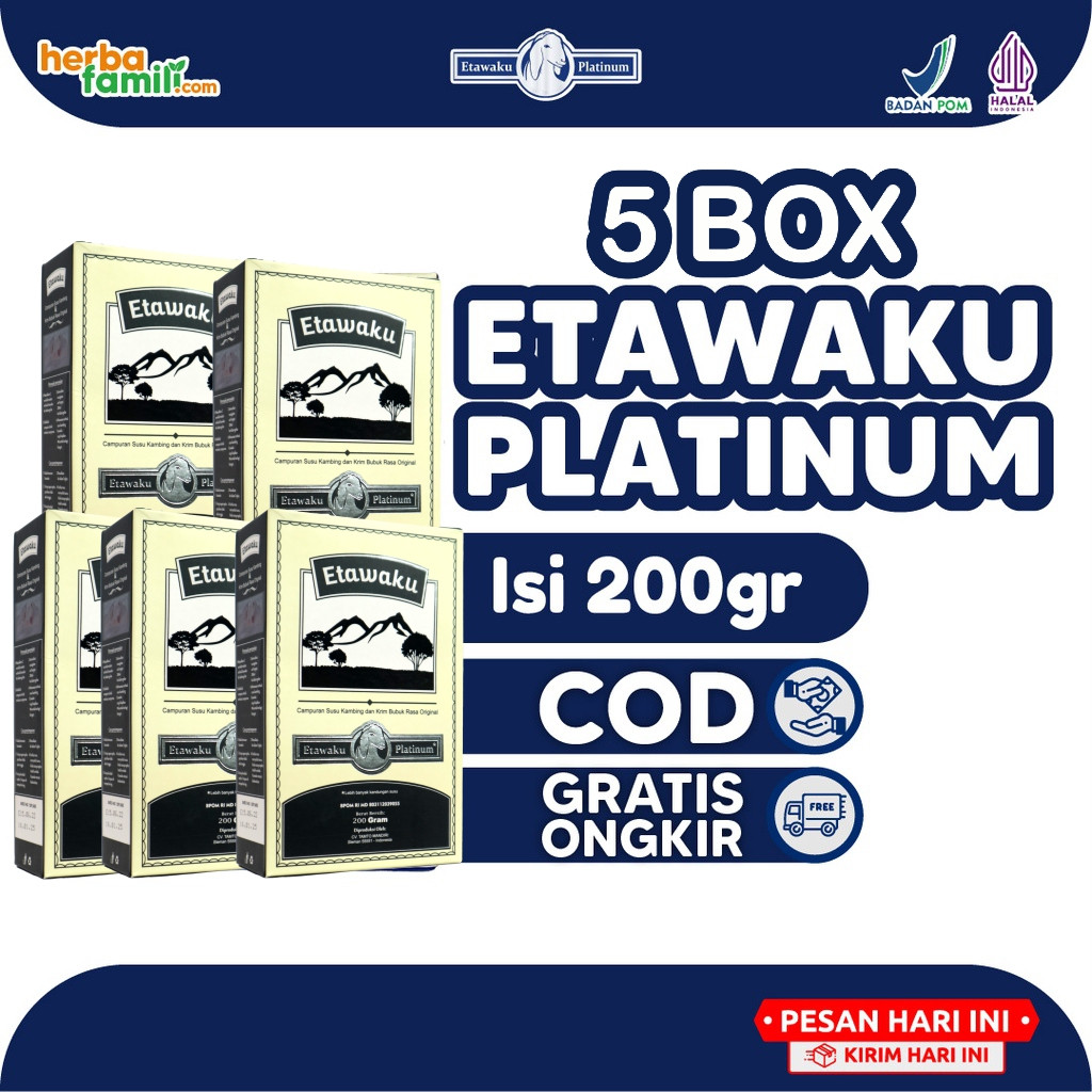 

[VC] ETAWAKU PLATINUM 5 Box Susu Kambing Etawa Murni Bubuk Pernafasan Tinggi Tulang Kuat Kalsium