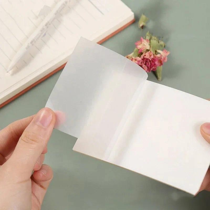 

50pcs/pack Colors Transparent Sticky Notes Scrapes Stickers Note Pads Paper Clear Notepad School Stationery Office Supplies