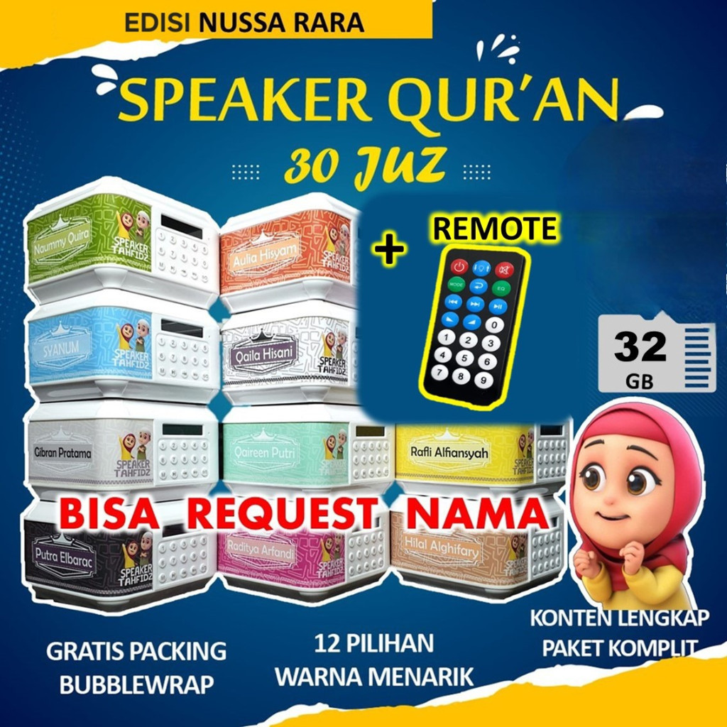 Speaker Murotal/ Speker Murottal Al Quran 32 GB 30 JUZ NUSA RARA