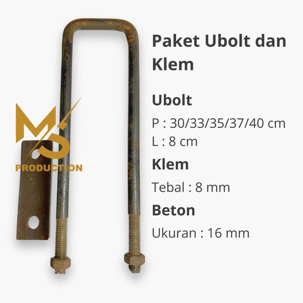 U Bolt Begel dengan Klem Pengunci Sasis Bak Truk dengan Behelco