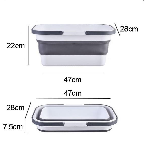 Inaso Baskom Lipat Portabel Multifungsi Baskom Lipat Serbaguna Ember Lipat Keranjang Pakaian Lipat H