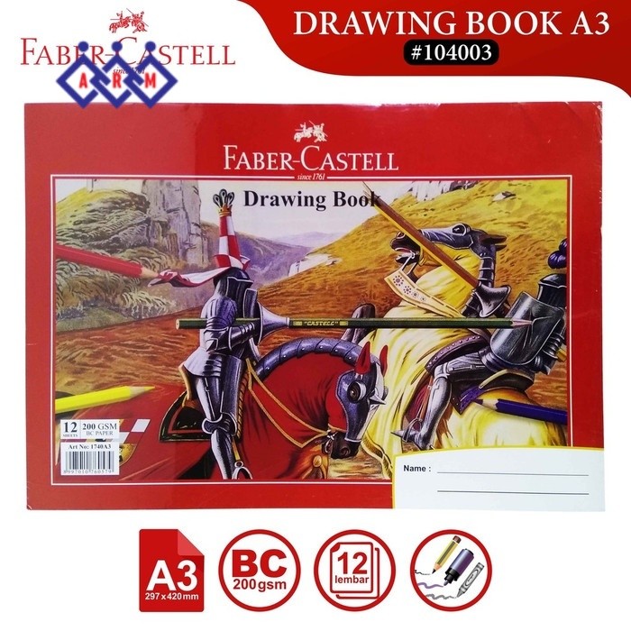 

BUKU GAMBAR A3 FABER CASTELL DRAWING BOOK KERTAS LUKIS TEBAL 200 GSM ++ Best Seller