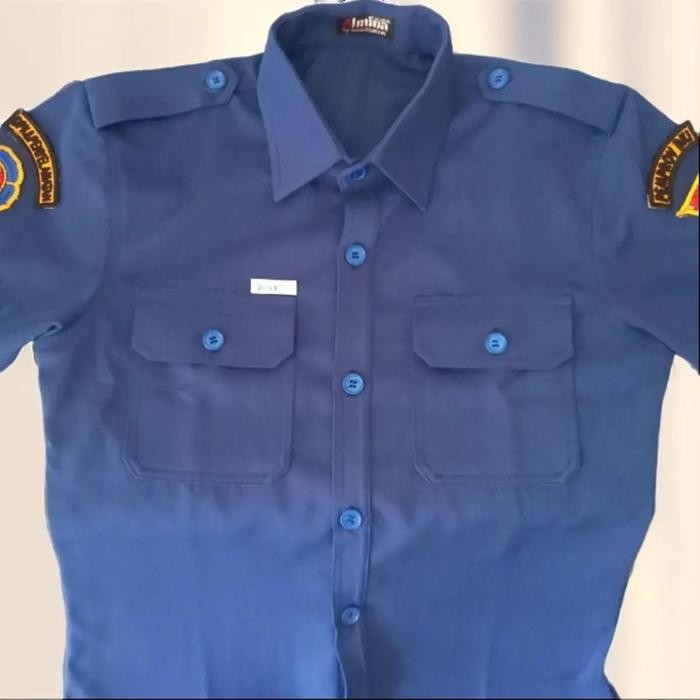 BAJU PDH DAMKAR baju pdh pemadam kebakaran Poliester - BIRU DAMKAR, S