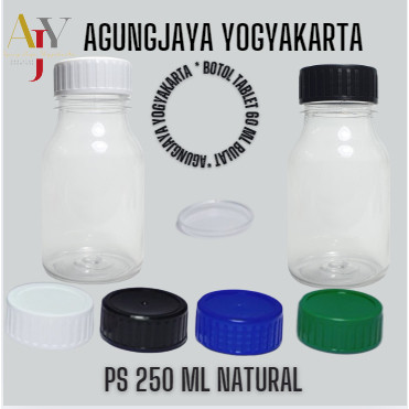 Botol PS 250 ml Natural Plug / PS 250 ml Non Segel Bergerigi / Botol PS 250ml 33 g/Botol Pestisida