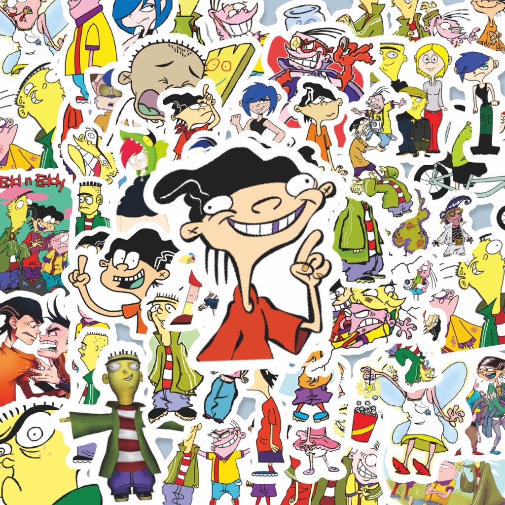 

100PCS Lucu Kartun Ed, Edd n Eddy Stiker Stiker Aesthetic Stiker Anti Air Stikers Berperekat Waterproof sticker decal buat Motor Helm Buku Journal Koper Casing HP Laptop Botol Minum Hadiah anak