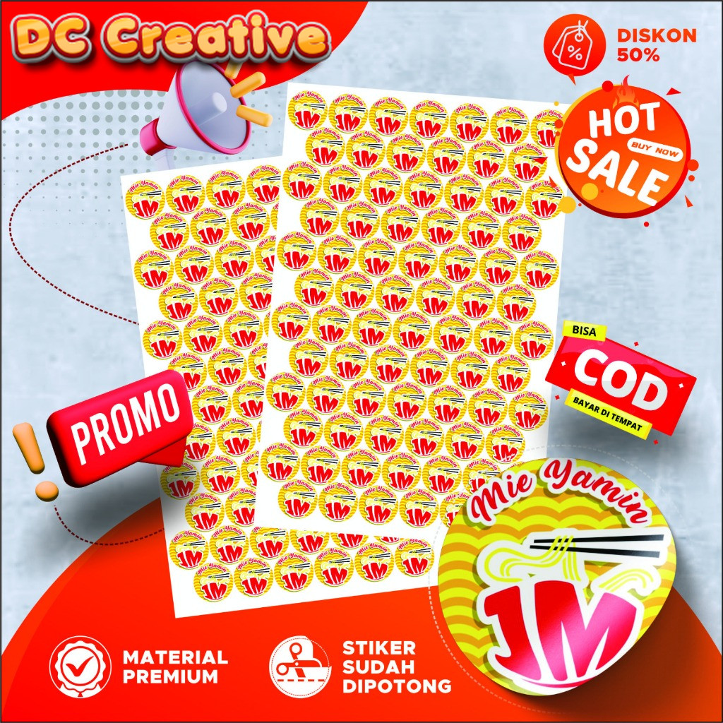 

Custom Stiker Label Makanan Minuman Olshop Logo + Potong | Print Sticker A3 produk viraal terbaru