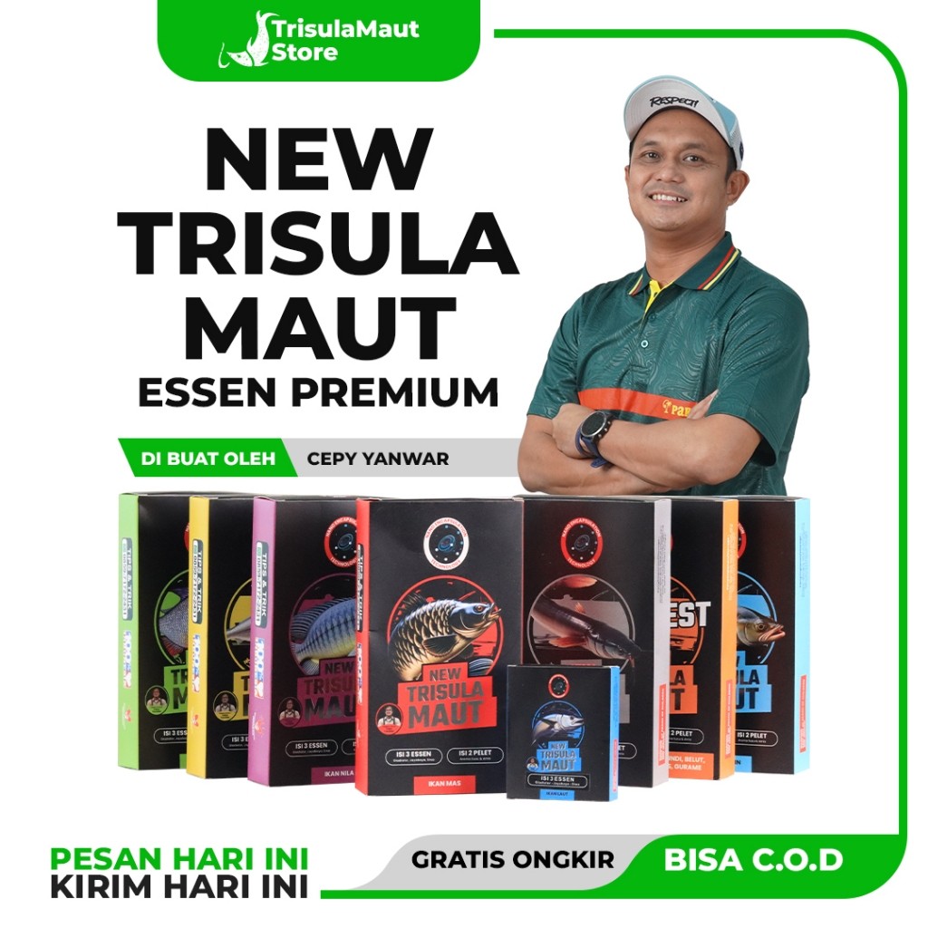 promo New Trisula Maut Essen Harian Juara Pancing Terbaik Ikan Mas Lomba Nila Liar Lele Babon Patin 