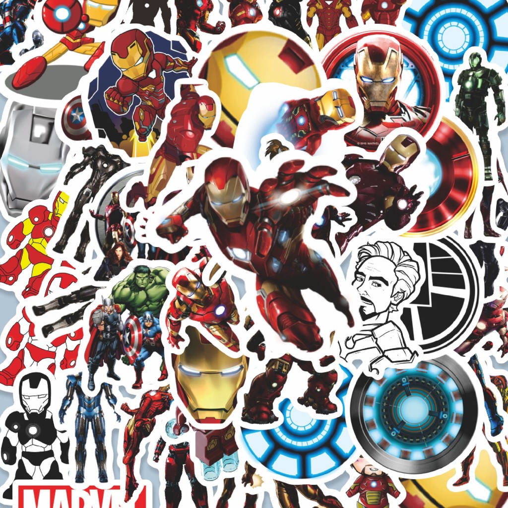 

100PCS Lucu Sticker Kartun Iron Man Armored Stiker Aesthetic Stiker Anti Air Stikers Berperekat Waterproof sticker decal buat Motor Helm Buku Journal Koper Casing HP Laptop Botol Minum Hadiah anak