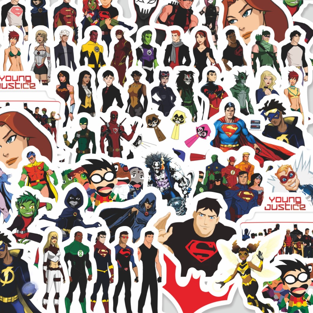 

Stiker Cutting Pack Sticker Kartun Young Justice Sticker Isi 100Pcs Series Aesthetic Lucu Keren Untuk Koper Bahan Vynil