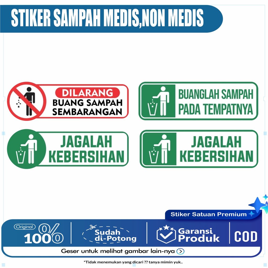 

STIKER VINYL ANTI AIR JAGALAH KEBERSIHAN JANGAN BUANG SAMPAH SEMBARANGAN LAMINASI GLOSSY