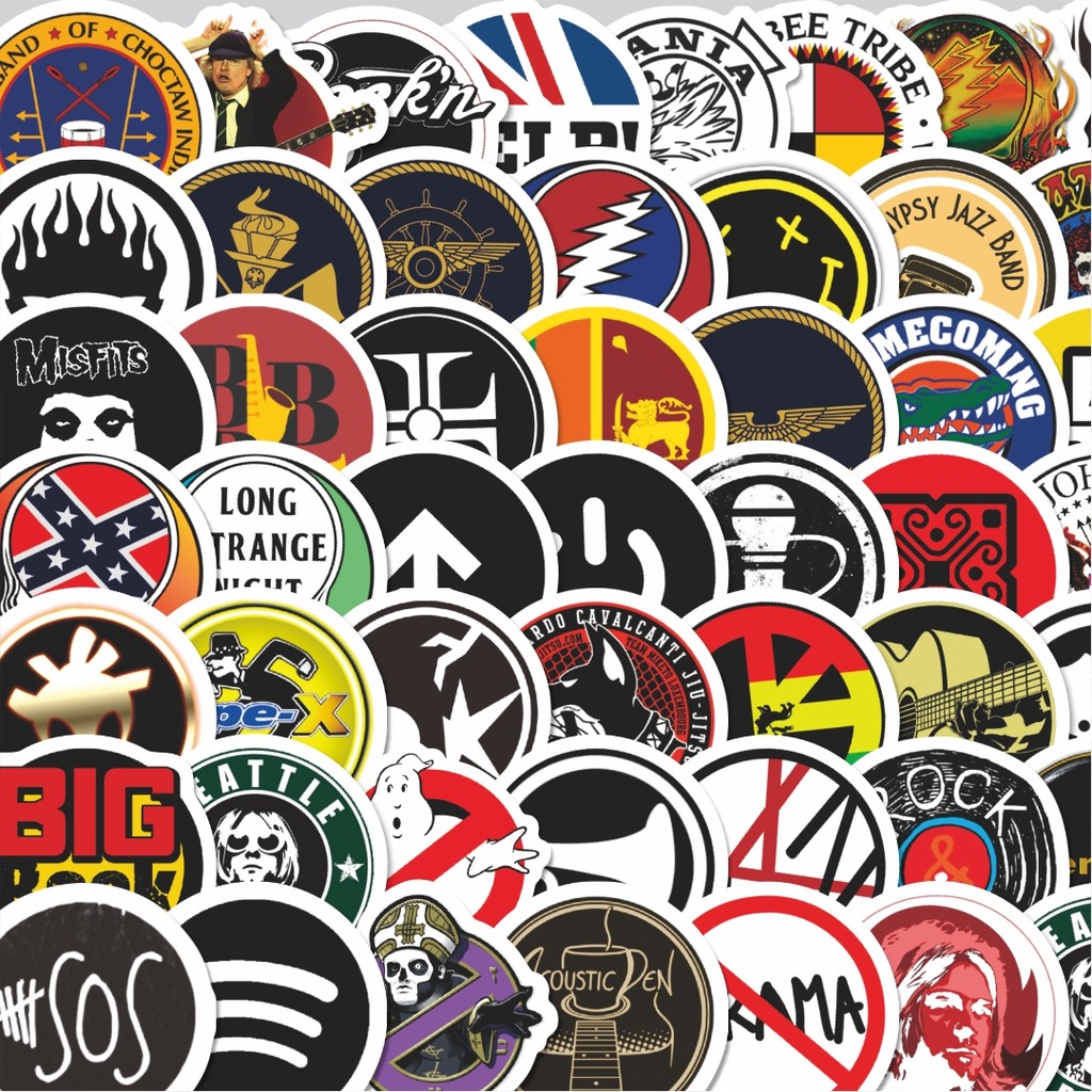 

Stiker Cutting Pack Stiker Logo Melingkar Stiker Isi 100Pcs Series Aesthetic Lucu Keren Untuk Koper Bahan Vynil