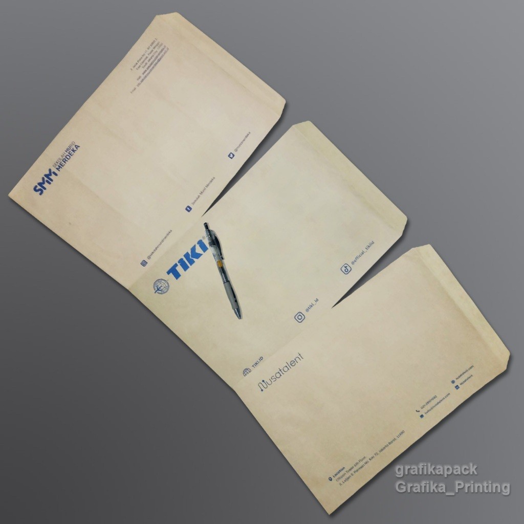 

Amplop Coklat Kraft Folio Custom Cetak 1 Warna