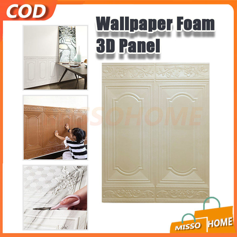 Wallpaper Dinding 3D Foam Motif Pintu Jati Wallfoam/Wallpaper 3D Foam Pintu Jati/Wallpaper 3D Foam