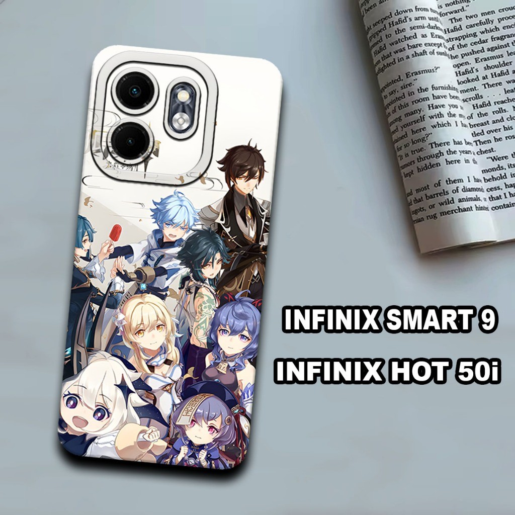 S40-Softcase procamera untuk INFINIX SMART 9 - INFINIX HOT 50i - bahan karet lentur-motif Genshin Im