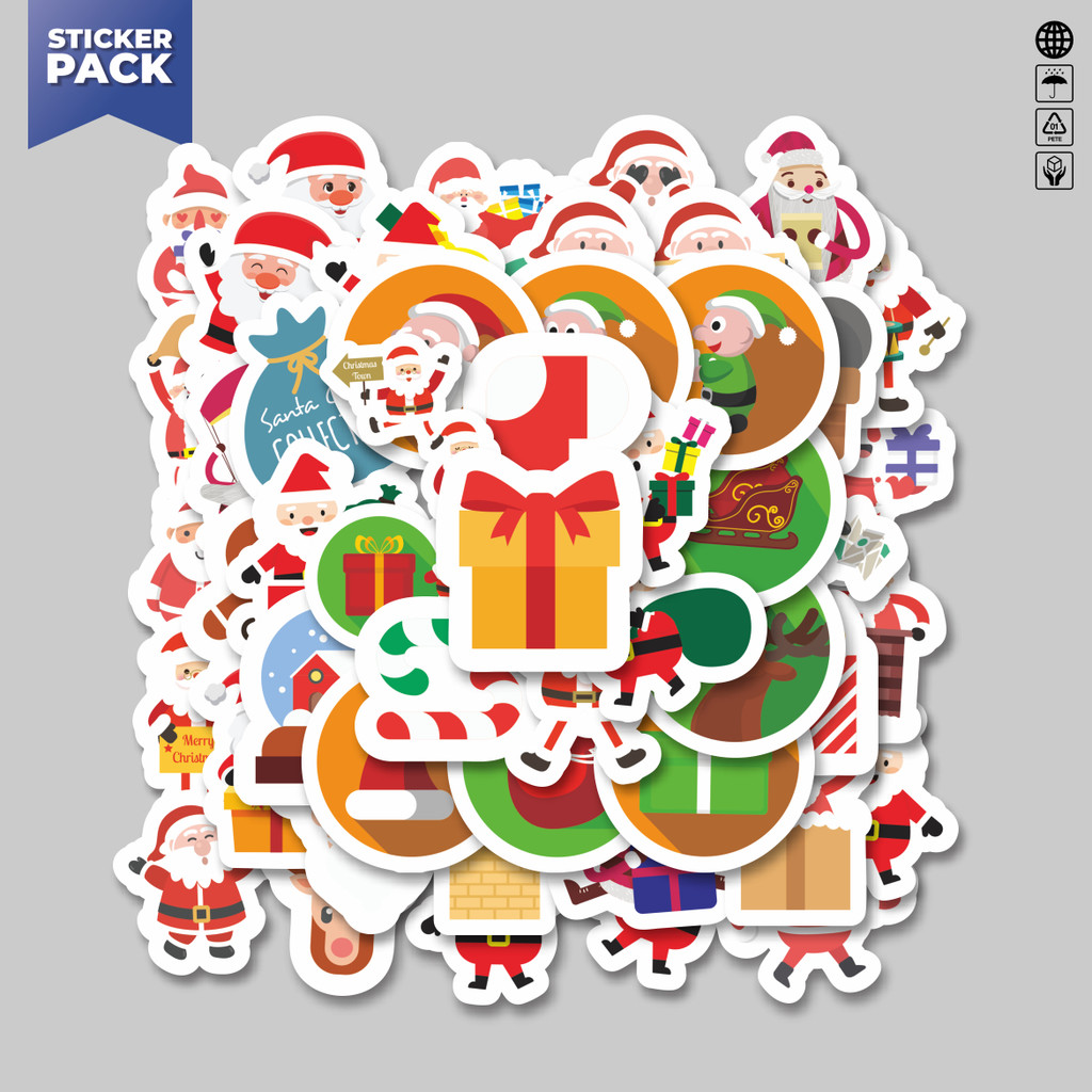 

[100PCS]Stiker Pack Stiker Perayaan Natal V2 Aesthetic Vinyl Anti Air Dekorasi Sticker Laptop Buku Journal Koper Helm Casing HP Gitar Helm Skateboard