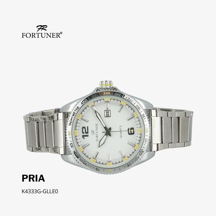 Fortuner Jam Tangan Analog Pria Water Resistant Rantai Wynnsfield - KUNING PUTIH