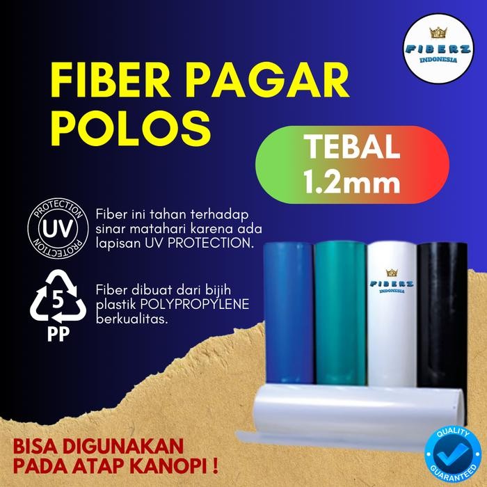 FIBERZ- Fiber Plastik Penutup Pagar POLOS TEBAL 1.2mm Meteran - Hitam