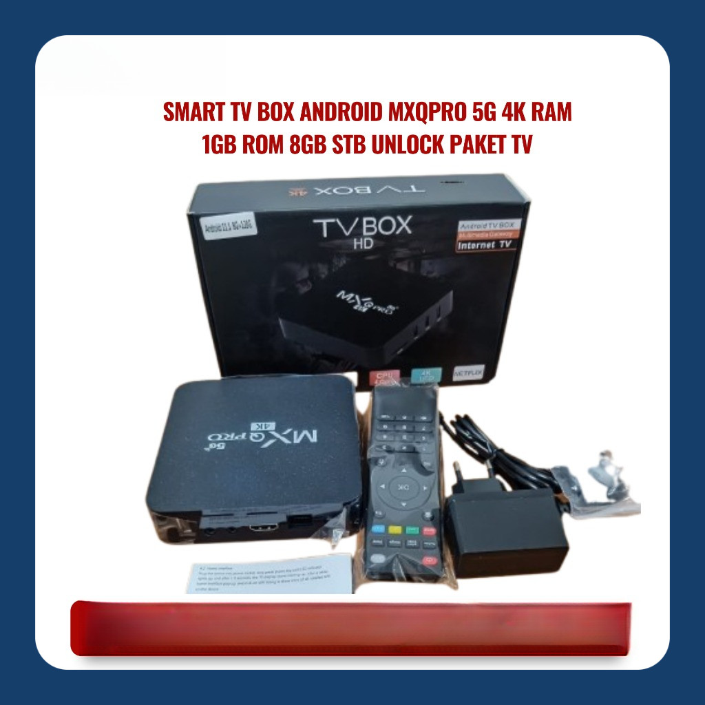 Smart TV Box Android MXQPRO 5G 4K Ram 1GB Rom 8GB STB Unlock Paket TV