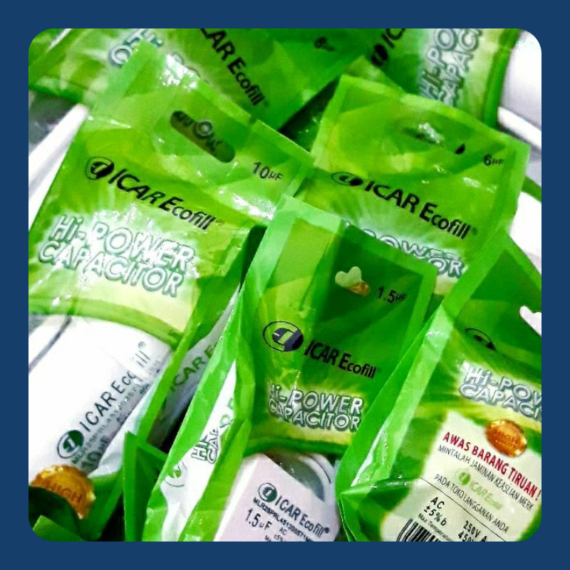 Kapasitor Capasitor ICAR Ecofill 6uf 8uf 10uf 12,5uf 14uf 16uf 20uf 25uf 30uf 50uf Original