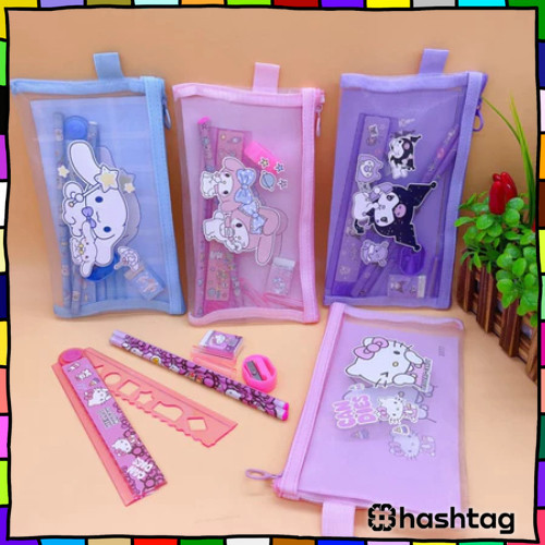 

Hastag_iD Whimsical Stationery Bundle / Set Alat Tulis 7 in 1 / Pouch Set Alat Tulis Ziplock / Paket Alat Tulis Motif Sanrio Y3433