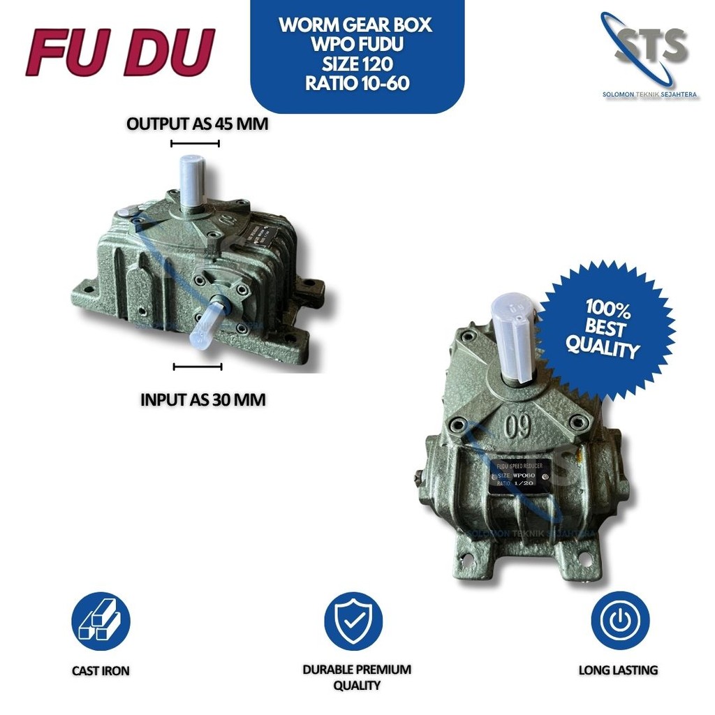 STS | FUDU Gearbox WPO Size 120 Ratio 10-60 Worm Gear Speed Reducer