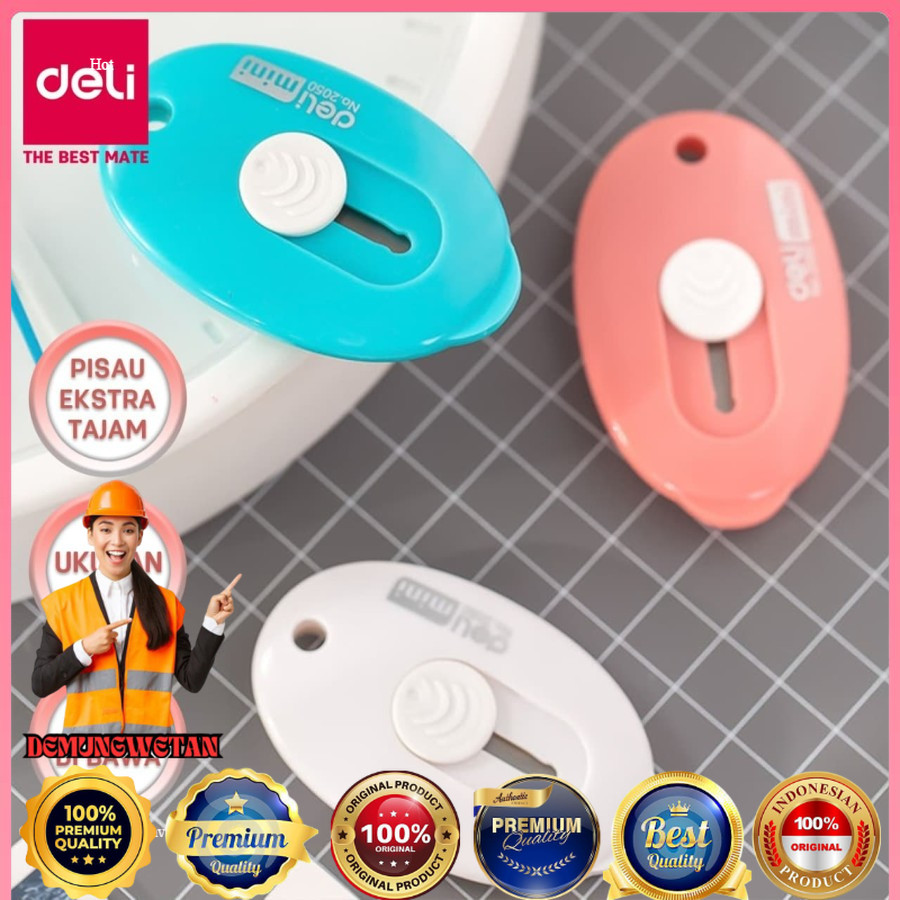 

Deli Pisau Pembuka Paket Mini Cutter Retractable Safety Lock - 2050