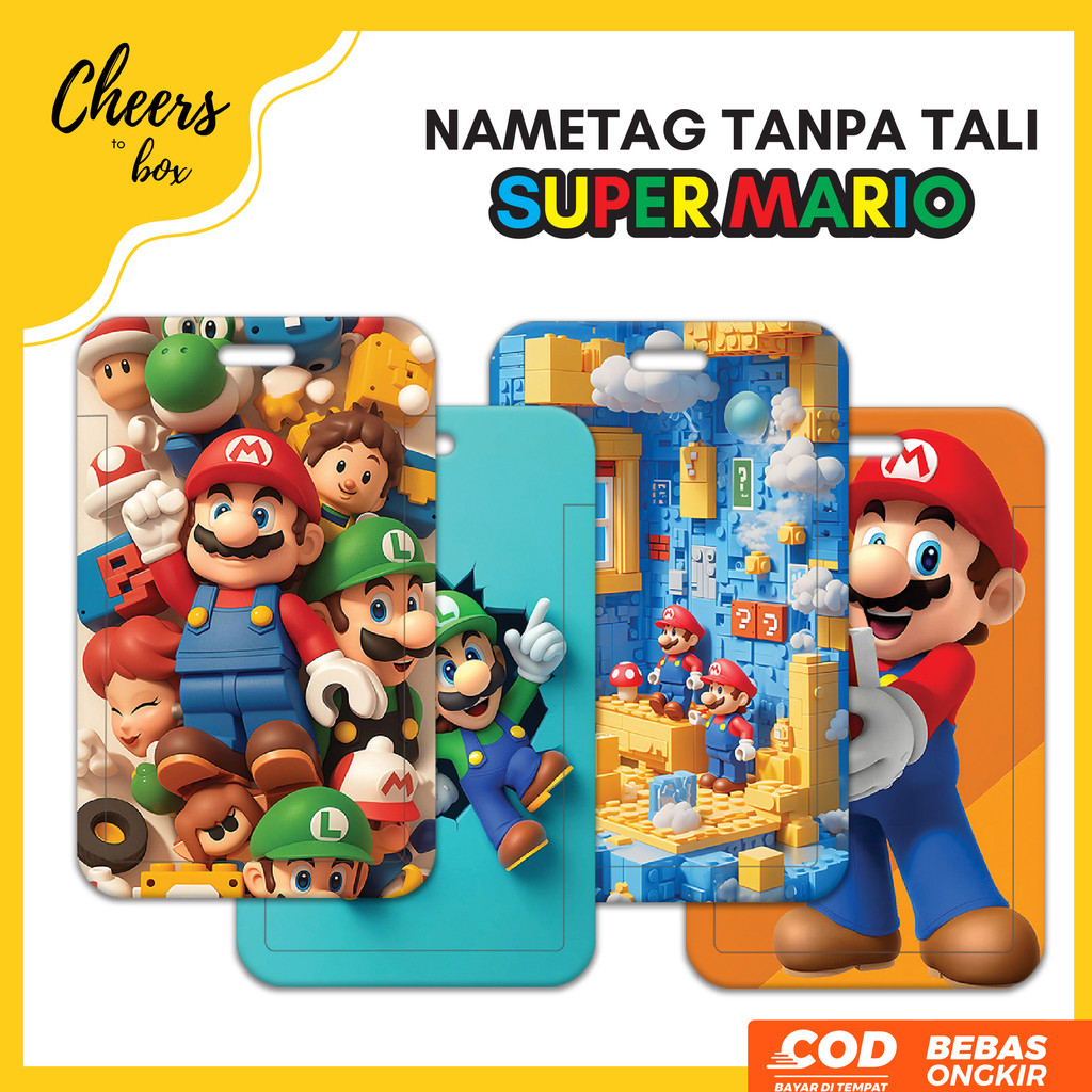 

(N009) Nametag SUPER MARIO BROSS Tanpa Tali / ID Card Holder Luigi / Tempat Kartu