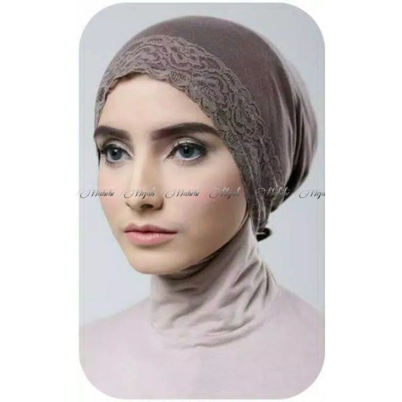 inner kerudung renda tali //dalaman kerudung//ciput basic turki mix renda tali super //ciput kerudun