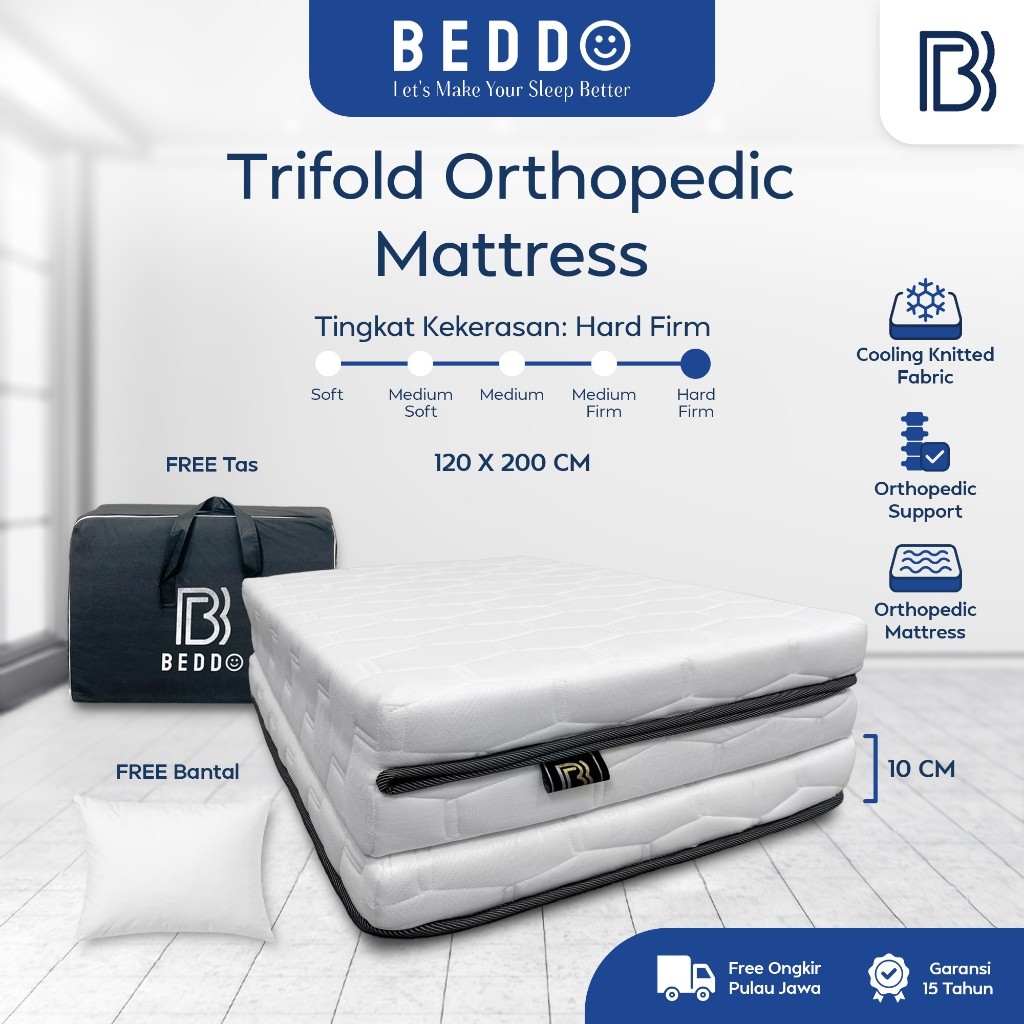 BEDDO Trifold Orthopedic Mattress 120x200x10