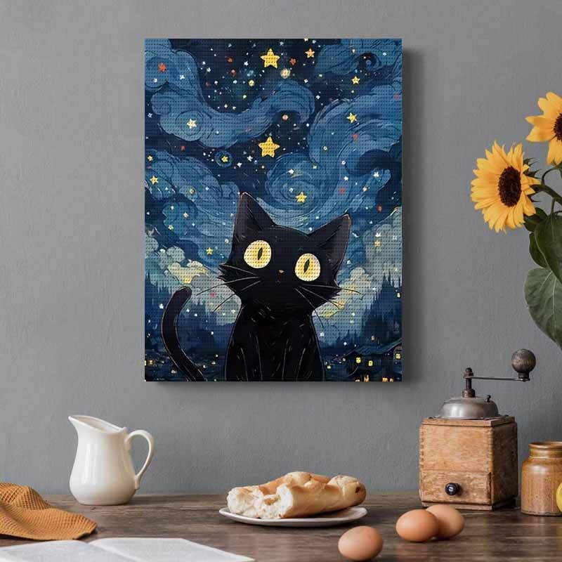 

5D DIY full diamond painting star cat animal landscape art mosaic production hand-paste healing home decoration painting