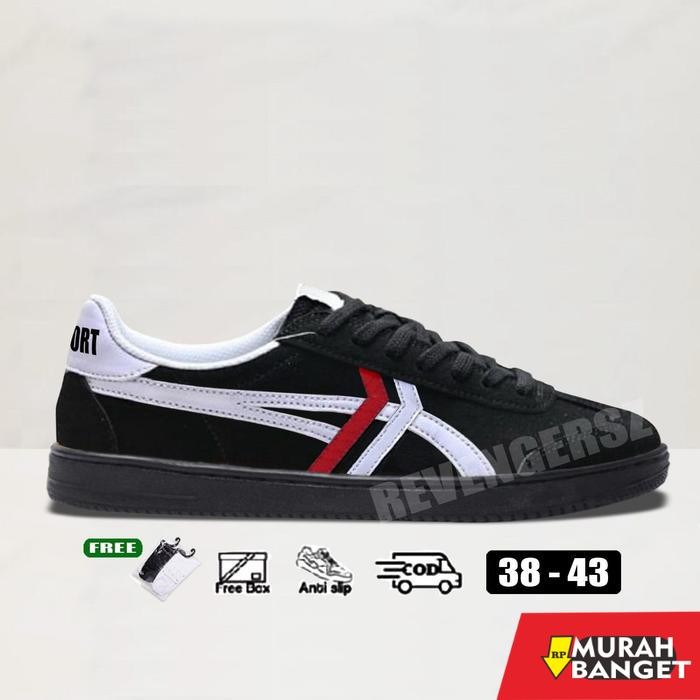 Sepatu Hitam [Free Kaos Kaki] Sepatu Formal Casual Pria Wanita Sneakers Sepatu Kasual Kerja Kuliah S