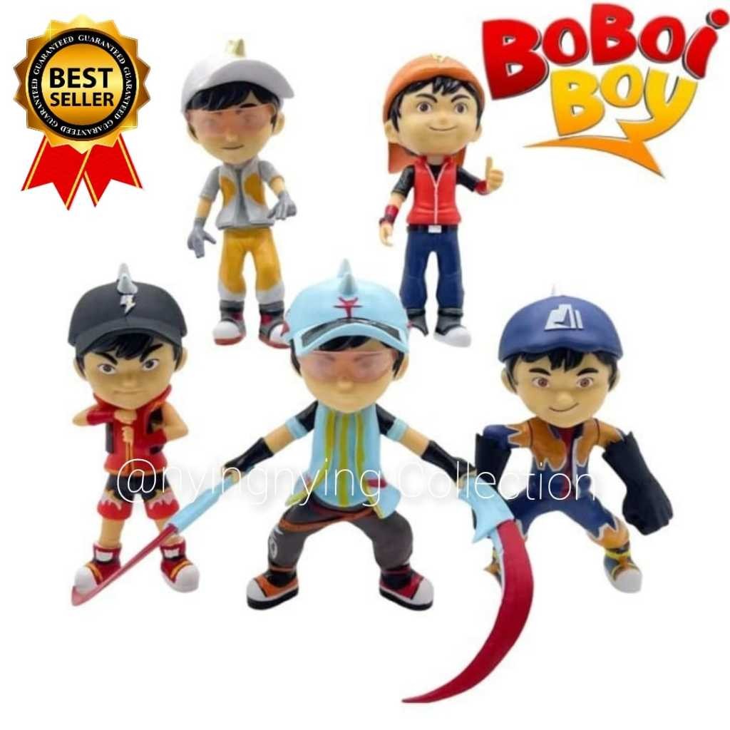 AUPSHOP Action Figure/Figure/Mainan/Topper Kue Boboiboy Supra Set 5 Termurah