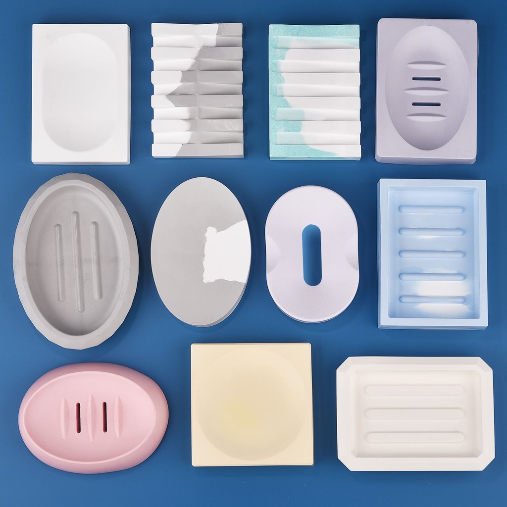 

DIY Handmade Soap Holder Storage Box Mold Epoxy Resin Mold Soap Dish Leaking Drain Box Practical Silicone Mold Home Decoration