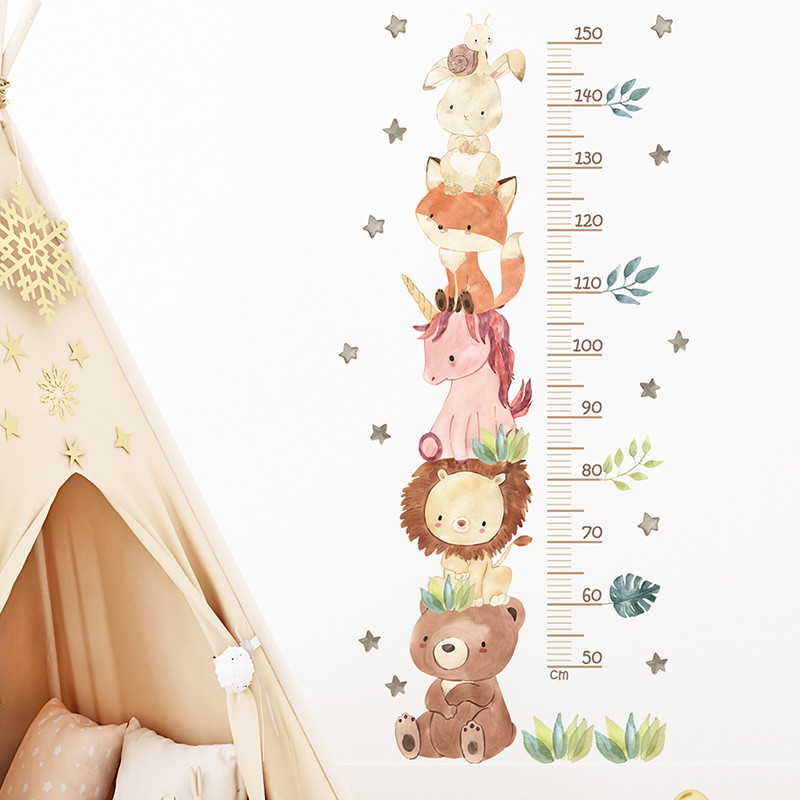 

3Pcs Cute Unicorn Animals Height Measurement Wall Stickers for Kids Room Bedroom Nursery Home Decoration Wall Decals
