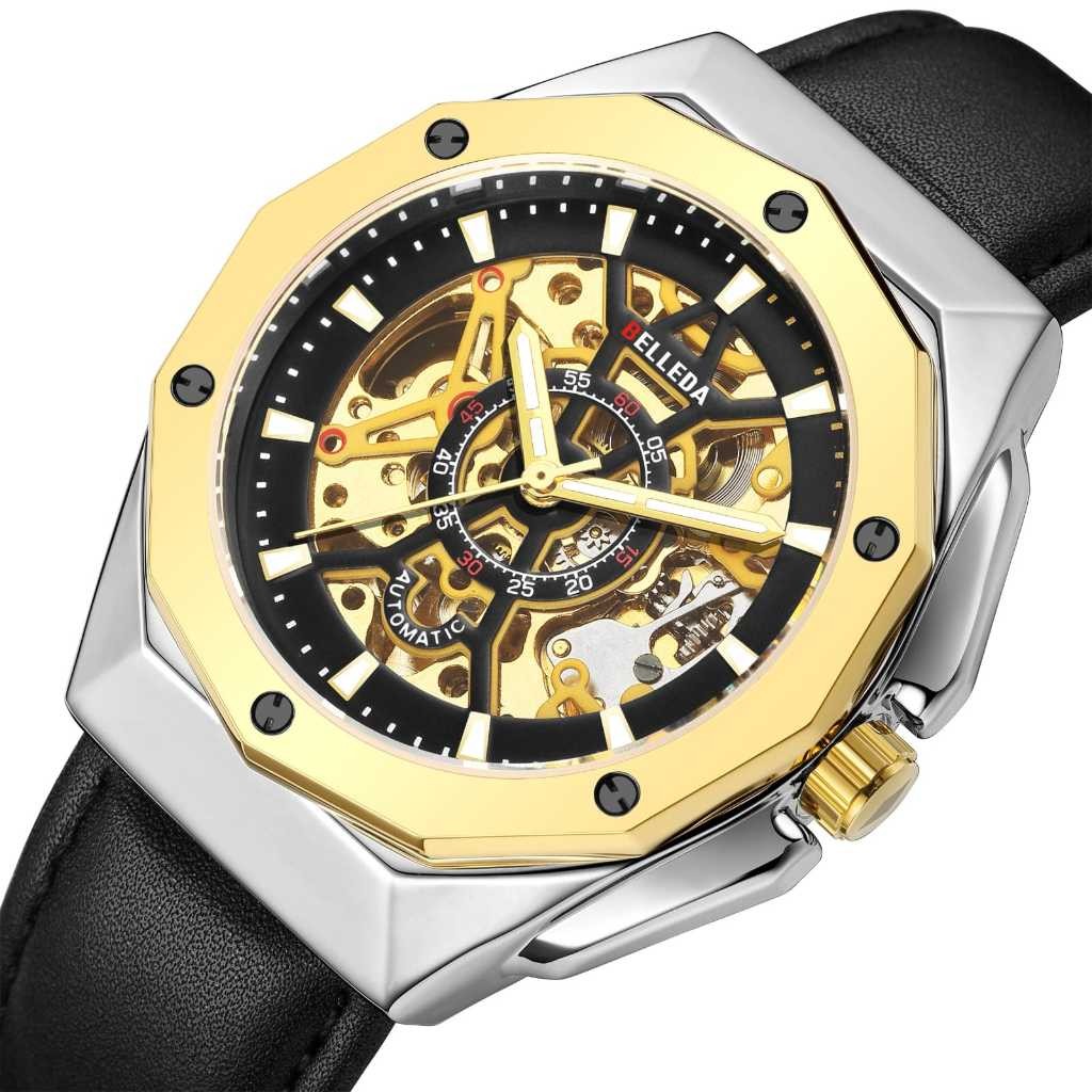 BELLEDA 9476 KULIT Jam Tangan Pria Kulit Original Anti Air Cowok Murah Jam Tangan Laki Laki Cod Arlo