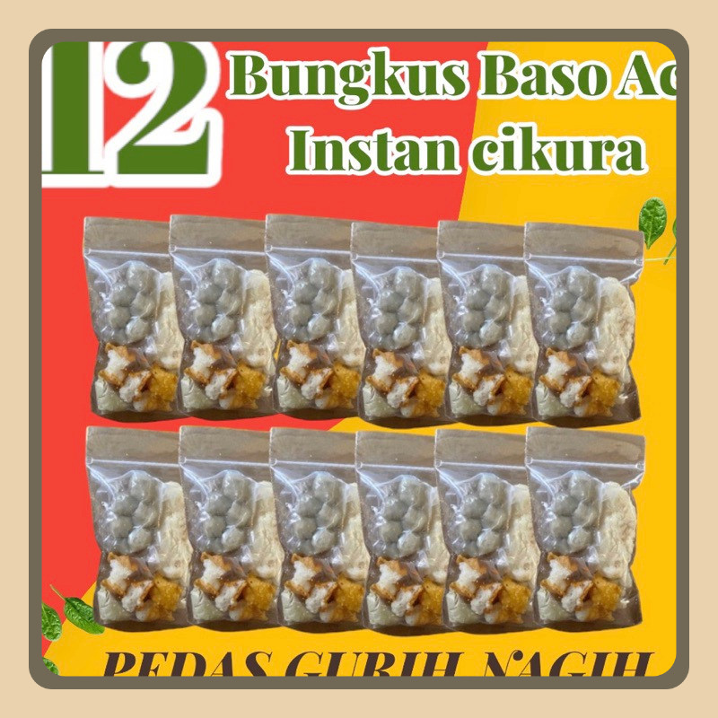 

Baso Aci 12 Bungkus Boci Bacil Pedas Polos Ori Instan Cikura