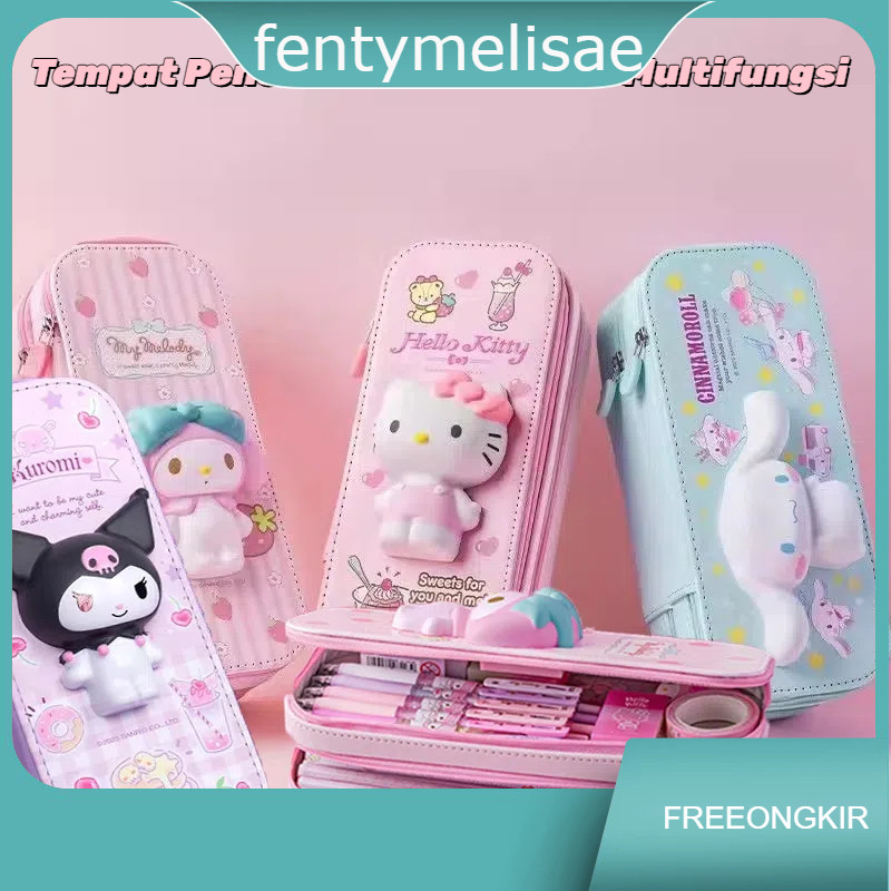 

fentymelisae Tempat Pensil Dua Susun Squishy Double Decker Pen Holder Multifungsi Berkapasitas Besar