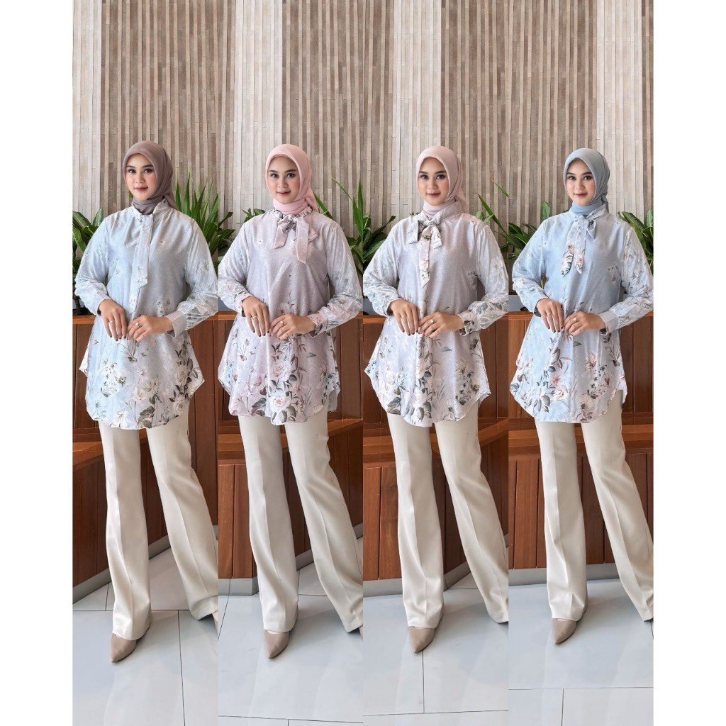 Atasan Wanita / Blouse Wanita / Atasan Merry Silk Mix Tille /Atasan Kekinian / Blouse Muslimah /  Mo