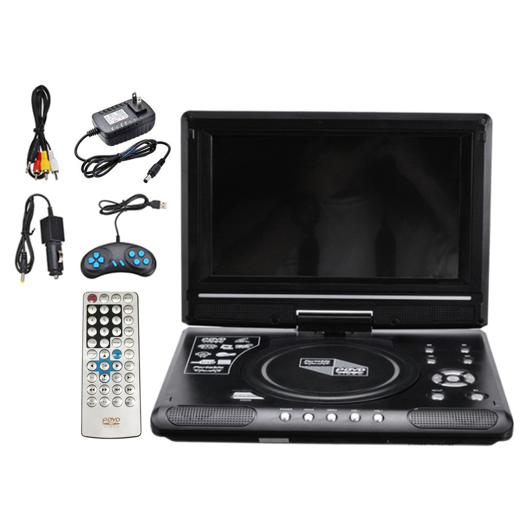 Portable 9.8 Inch Home Car LCD DVD Player Game TV Player 270° Rotatable LCD Screen Compact Disc MP3 