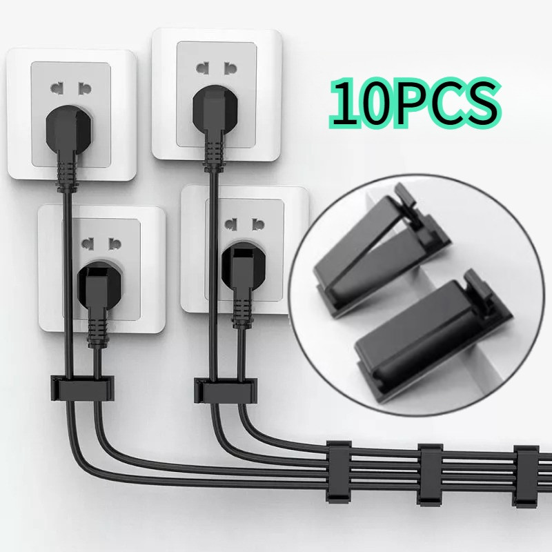Kabel Organizer Tempel 10pcs Klip Kabel Tempel Penjepit Kabel Dinding Klip Kabel Organizer Dinding W