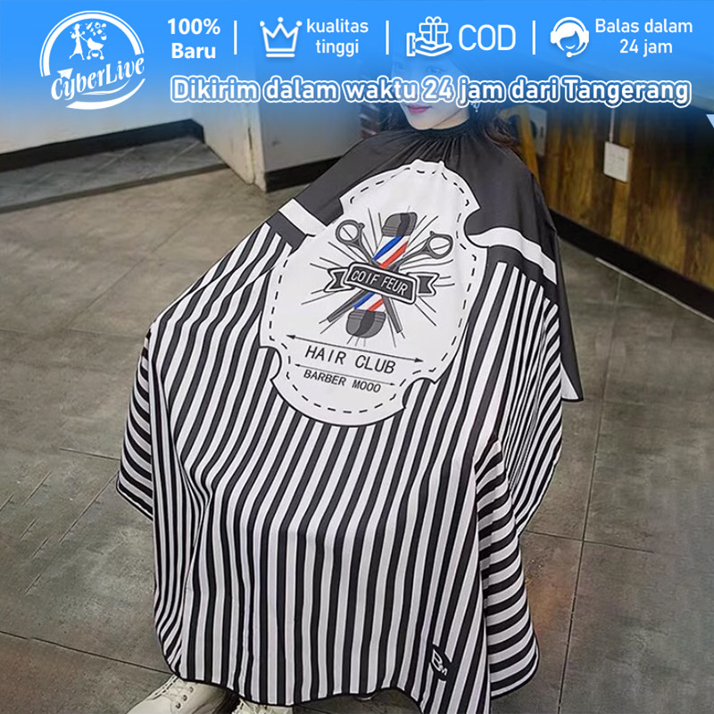​​Kain Kip Barbershop Jumbo Kain Penutup Gunting Pangkas Rambut Motif Barber Pole