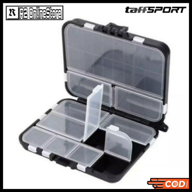 (BISA COD) TaffSPORT Box Kotak Perkakas Kail Pancing Waterproof Case - Q041 - Black - Kotak Tempat P