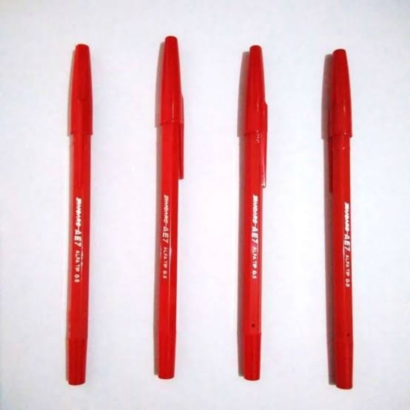 

bolpoin alat tulis tinta warna merah AE7