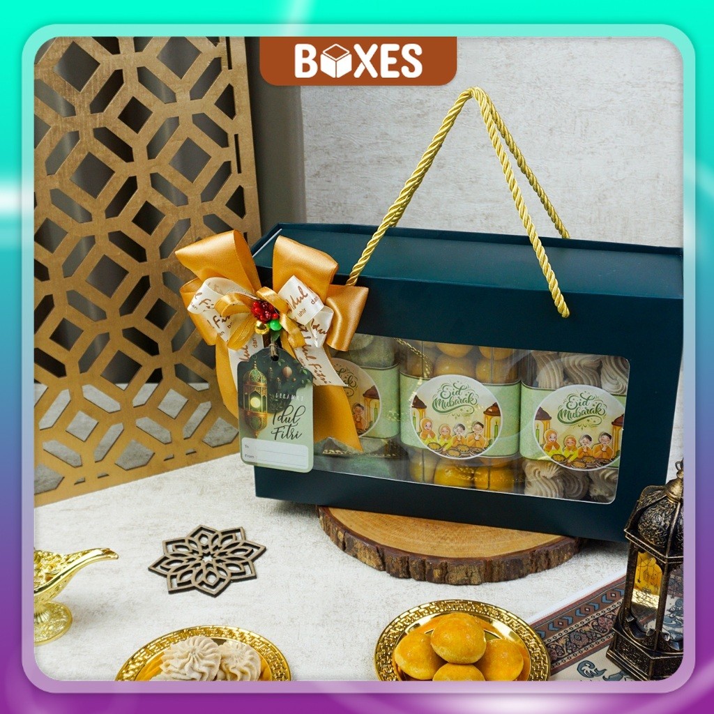 

Box Mika Slide Tali 27.5 x 8 x 17.5 Cm / Packaging dus toples kue kering / Box mika handle / Tas cookies jingjing / Box kue / Kotak kue / Box jingjing | HH01