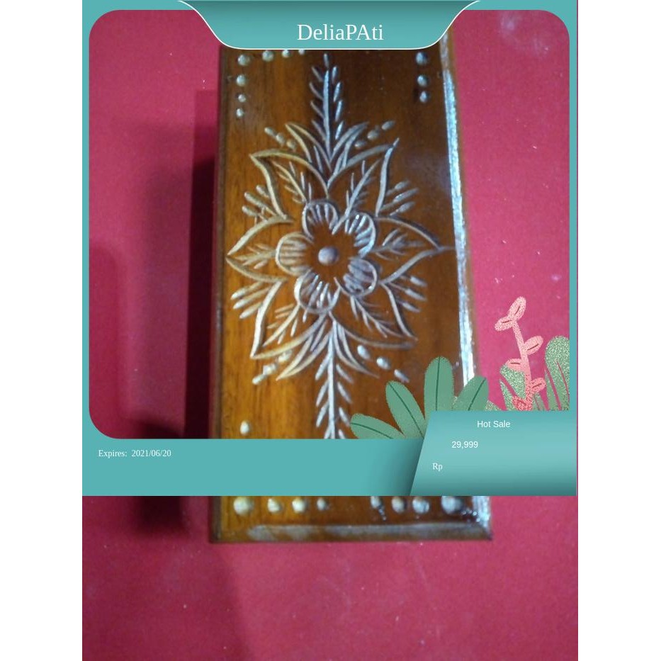kotak pusaka termurah dari kayu jati ukir bunga sepatu termurah finishingan bk Keris sengkelat majap