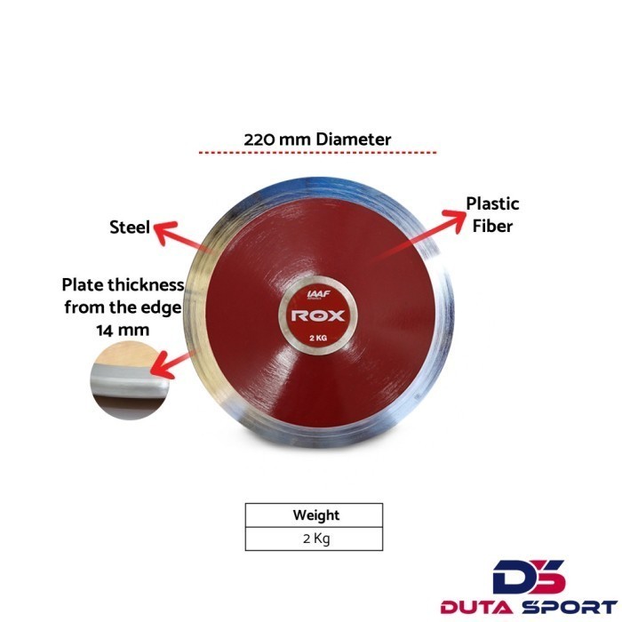 Lempar Cakram Fiber Discus 2 Kg ROX Original