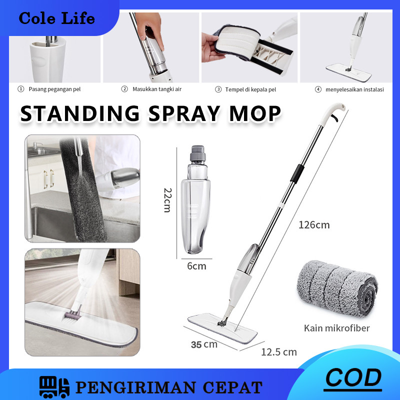 Microfiber Alat Pel Semprot Dapat Berdiri Dengan Kain Microfiber Variasi Warna Putih 2IN1