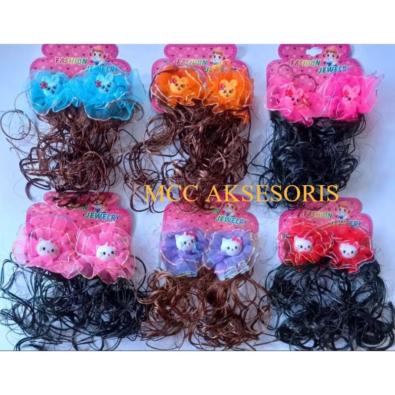 Jepit RAMBUT PALSU KERITING Renda Sifon Rambut Pasangan - sepasang/ JEPIT RAMBUT PALSU/ JEPIT RAMBUT