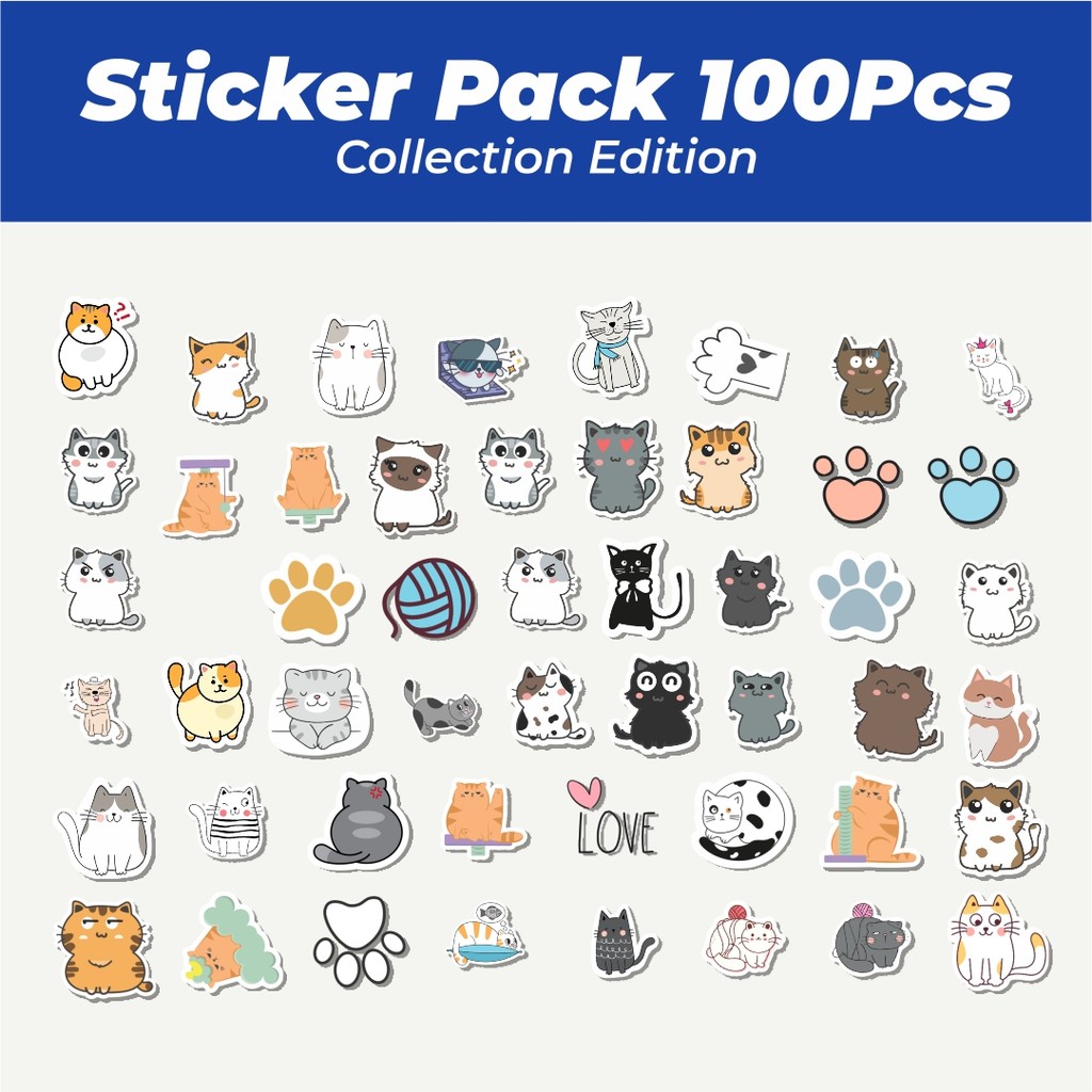 

Hot Sticker Hewan Kucing Lucu Anti Air Stikers Berperekat Waterproof Sticker Decal Buat Motor Helm Buku Journal Koper Casing HP Laptop Botol Minum